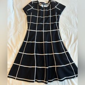 Elle Black and White Checkered Mini Dress